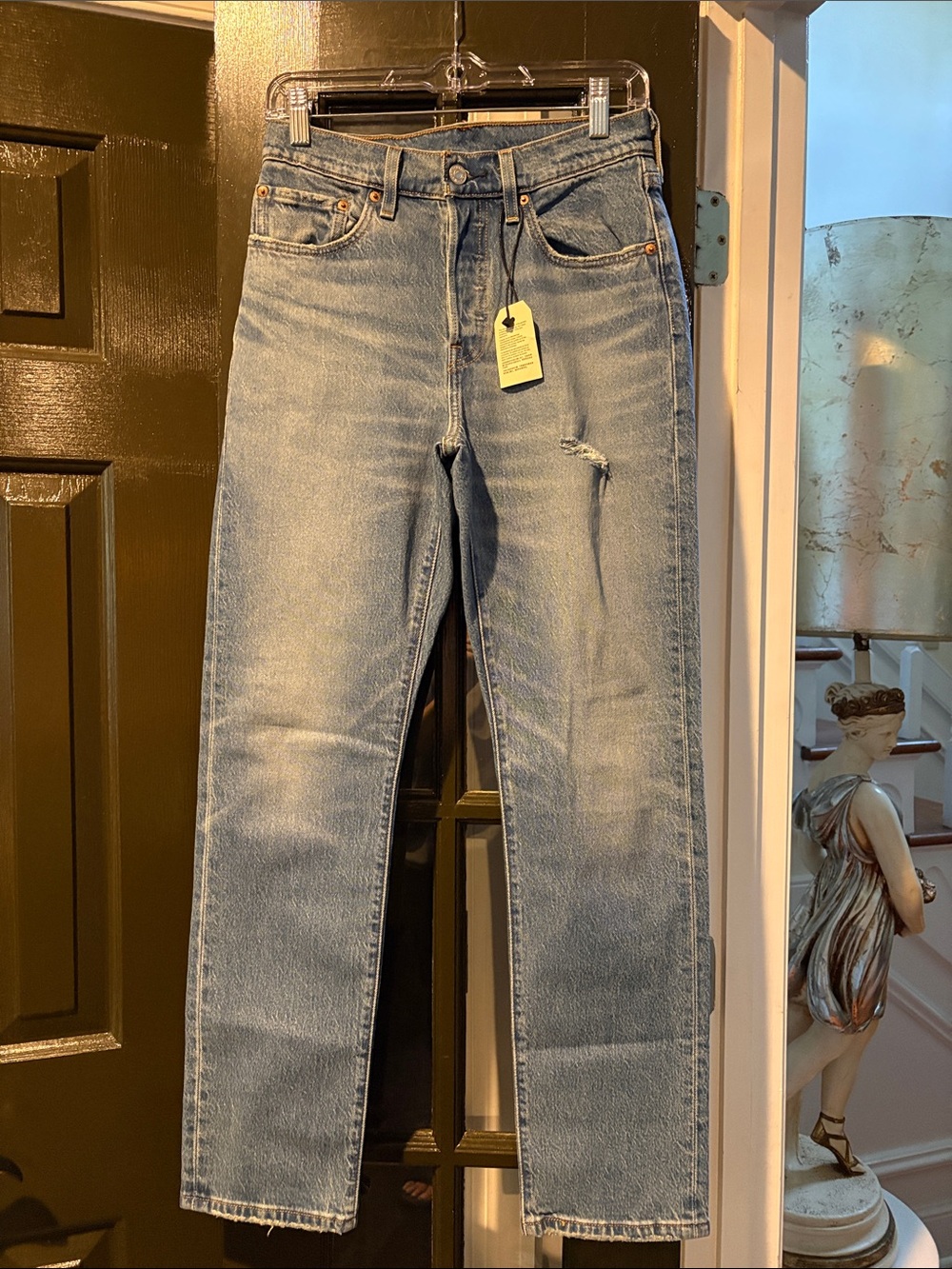 Levi's Women's Straight Leg Light Blue Washed Jeans